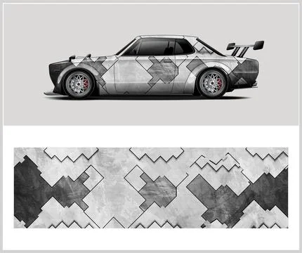 Racing Car wrap graphics Stock Illustration
