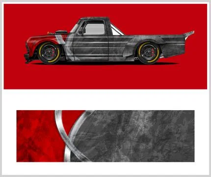 Racing Car wrap graphics Stock Illustration