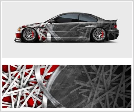 Racing Car wrap graphics Stock Illustration