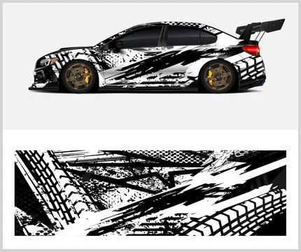 Racing Car wrap graphics Stock Illustration
