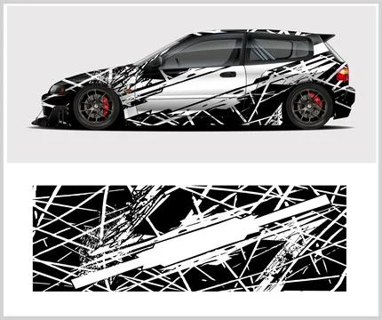 Racing Car wrap graphics Stock Illustration