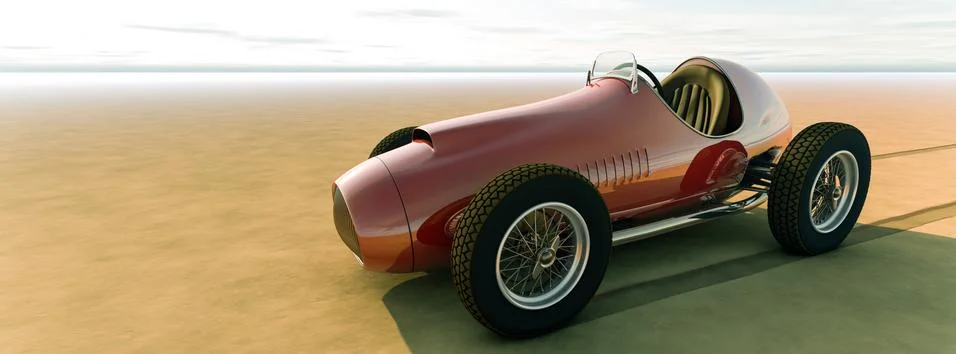 Racing car.3D render Stock Illustration