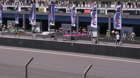 Racing Cars Pit Stop Engineers Porsche Cup Brasil Estoril, Portugal Stock Footage 279171302