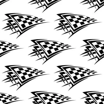 Racing checkered flags seamless pattern Illustrazione stock