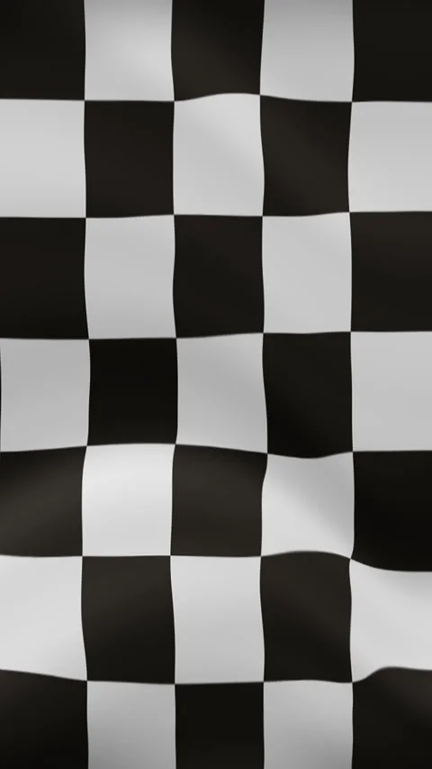 Racing Checkered Waving Flag in Vertical Orientation – Loop Animation Stock Footage 294948733