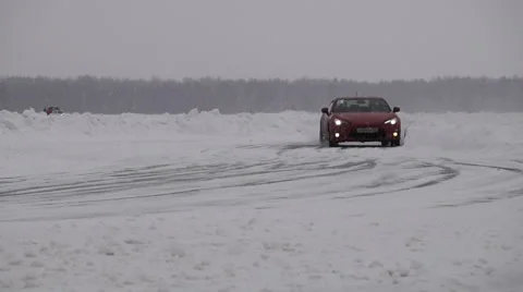 Racing circuit on the ice Stock Footage 58861206