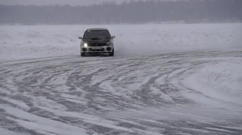 Racing circuit on the ice Stock Footage 58861219