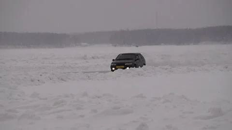 Racing circuit on the ice Stock-Footage 58861238