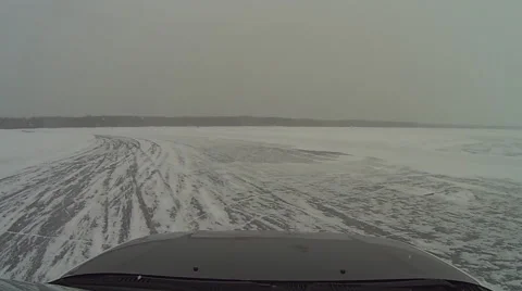 Racing circuit on the ice Stock Footage 58861359