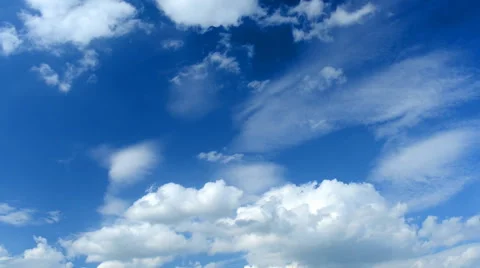 Racing clouds on a blue sky, timelapse Stock Footage 49904038