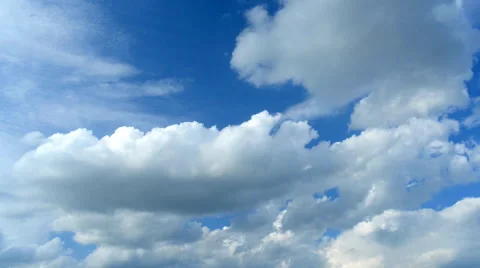 Racing clouds on a blue sky, timelapse Stock Footage 49904044