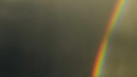 Racing clouds with rainbow Stock Footage 220328938