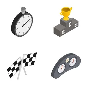 Racing competition success with performance timing accessories Stock Illustration