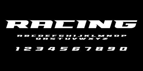 Racing Custom Typography Decal - Pro Livery Vector Font Kit Stock Illustration