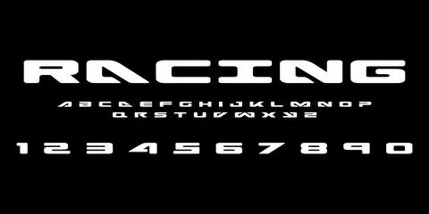 Racing Custom Typography Decal - Pro Livery Vector Font Kit Stock Illustration