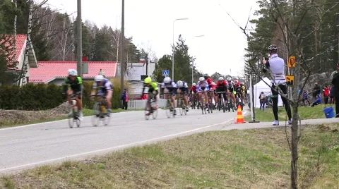 Racing cyclist passing by Stock-Footage 49901116