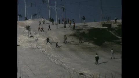 Racing down the hill together Stock Footage 251908808