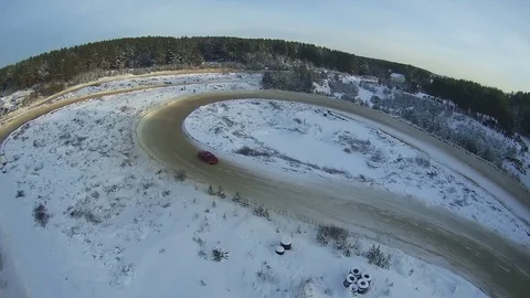 Racing drive cross Stock Footage 86314497