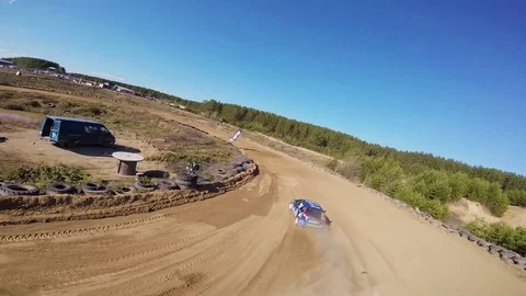 Racing drive cross Stock Footage 95906974