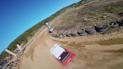 Racing drive cross Stock Footage 95907017