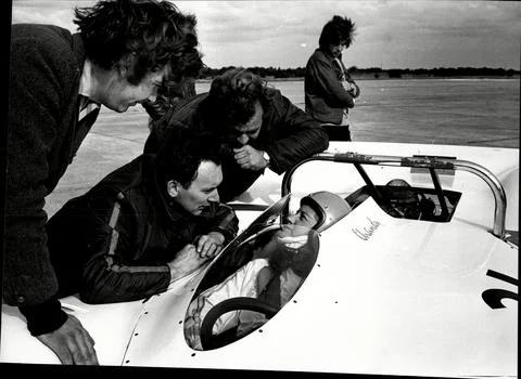 Racing Driver 43yo Patsy Burt The Fastest Woman In The Country Seen Competing In Stock Photos
