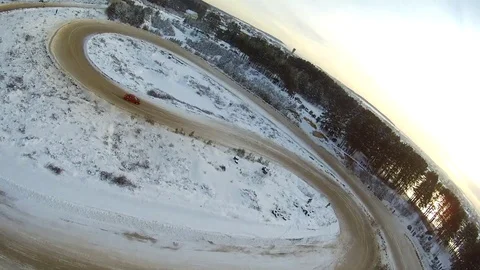 Racing drone rally drive Stock Footage 86314283