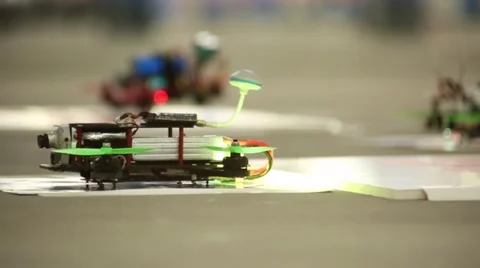 Racing Drone Taking Off - Slider Shot Stock Footage 60812343