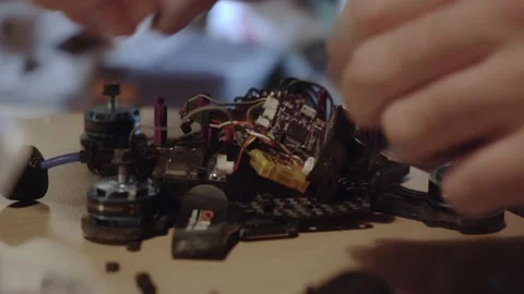 Racing Drone working Stock Footage 136220181