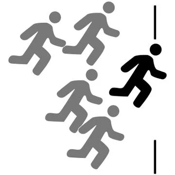 Racing to the finish line Stock Illustration