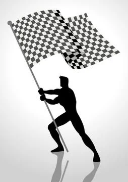 Racing Flag Bearer Stock Illustration
