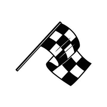 Racing flag with chess pattern. Design element for poster, emblem, sign, logo Illustrazione stock