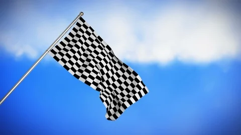 Racing flag hanging on a pole | Stock Video | Pond5