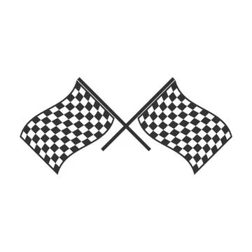 Racing flag icon flat Stock Illustration