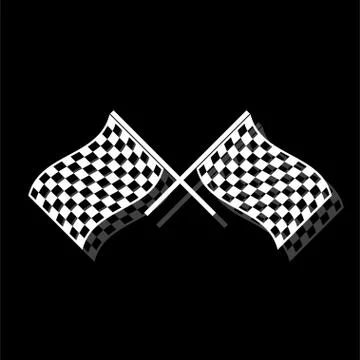Racing flag icon flat Stock Illustration