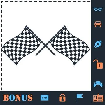 Racing flag icon flat Stock Illustration