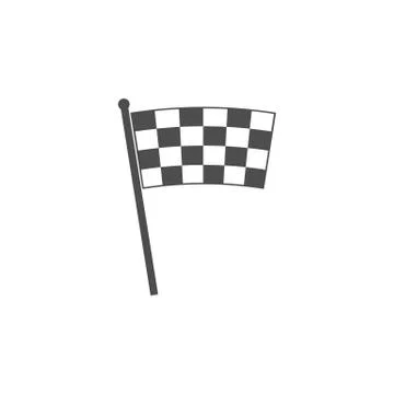 Racing flag icon. Vector illustration, flat design. Stock Illustration