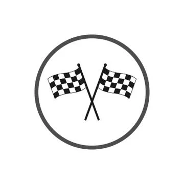Racing flag icon. Vector illustration, flat design. Stock Illustration