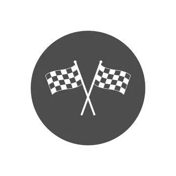Racing flag icon. Vector illustration, flat design. 스톡 일러스트