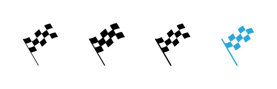 Racing flag icon vector. race flag sign and symbol.Checkered racing flag icon Stock Illustration
