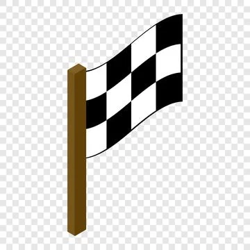 Racing flag isometric 3d icon 스톡 일러스트
