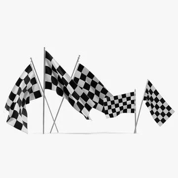 Racing Flags 3D Models Collection 3D Model