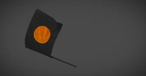 Racing flags - Black flag with orange circle looping animation with alpha mask Stock-Footage 101323620