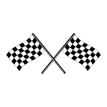 Racing flags with chess pattern. Design element for poster, emblem, sign, log Stock Illustration