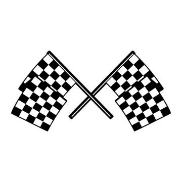 Racing flags with chess pattern. Design element for poster, emblem, sign, log Stock Illustration