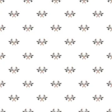 Racing flags pattern, cartoon style Illustrazione stock