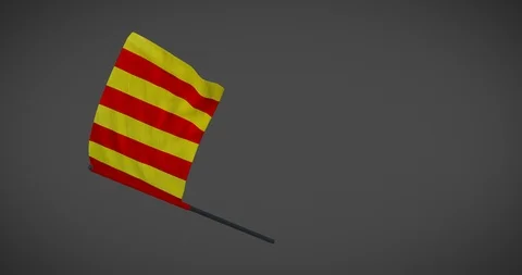 Racing flags - Red and yellow striped flag looping animation with alpha mask Stock Footage 101323447