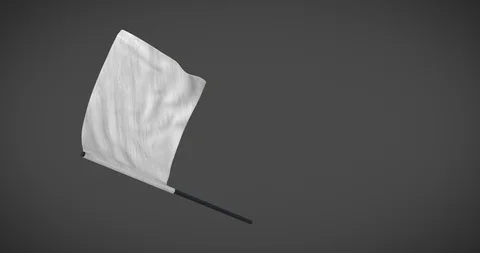 Racing flags - White flag looping animation with alpha mask Stock Footage 101323365