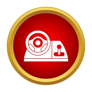 Racing game steering wheel controller icon Stock Illustration