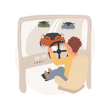 Racing games isolated cartoon vector illustration. Ilustración de archivo