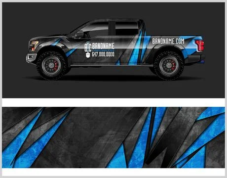 Racing graphics  for vinyl wrap race cars, cargo vans and livery Stock Illustration
